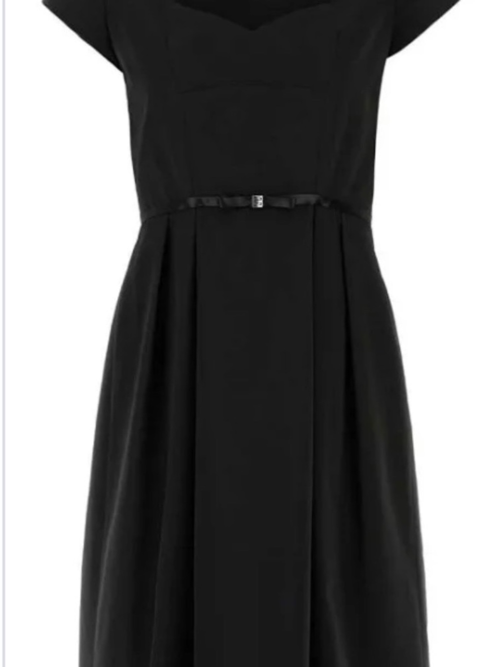 Givenchy Black Midi Dress with Waist Bow Accent